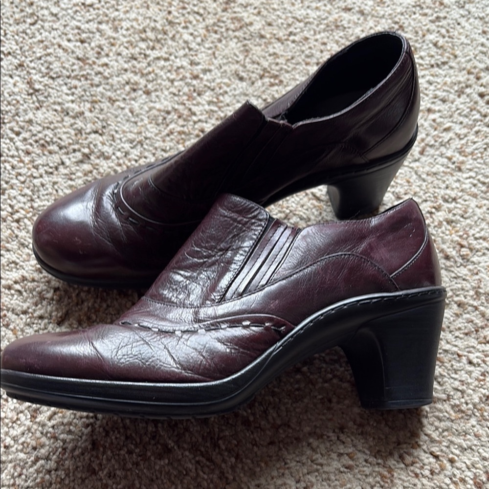 Josef Seibel Elegant Women's Leather Heeled Shoes - Burgundy size 41